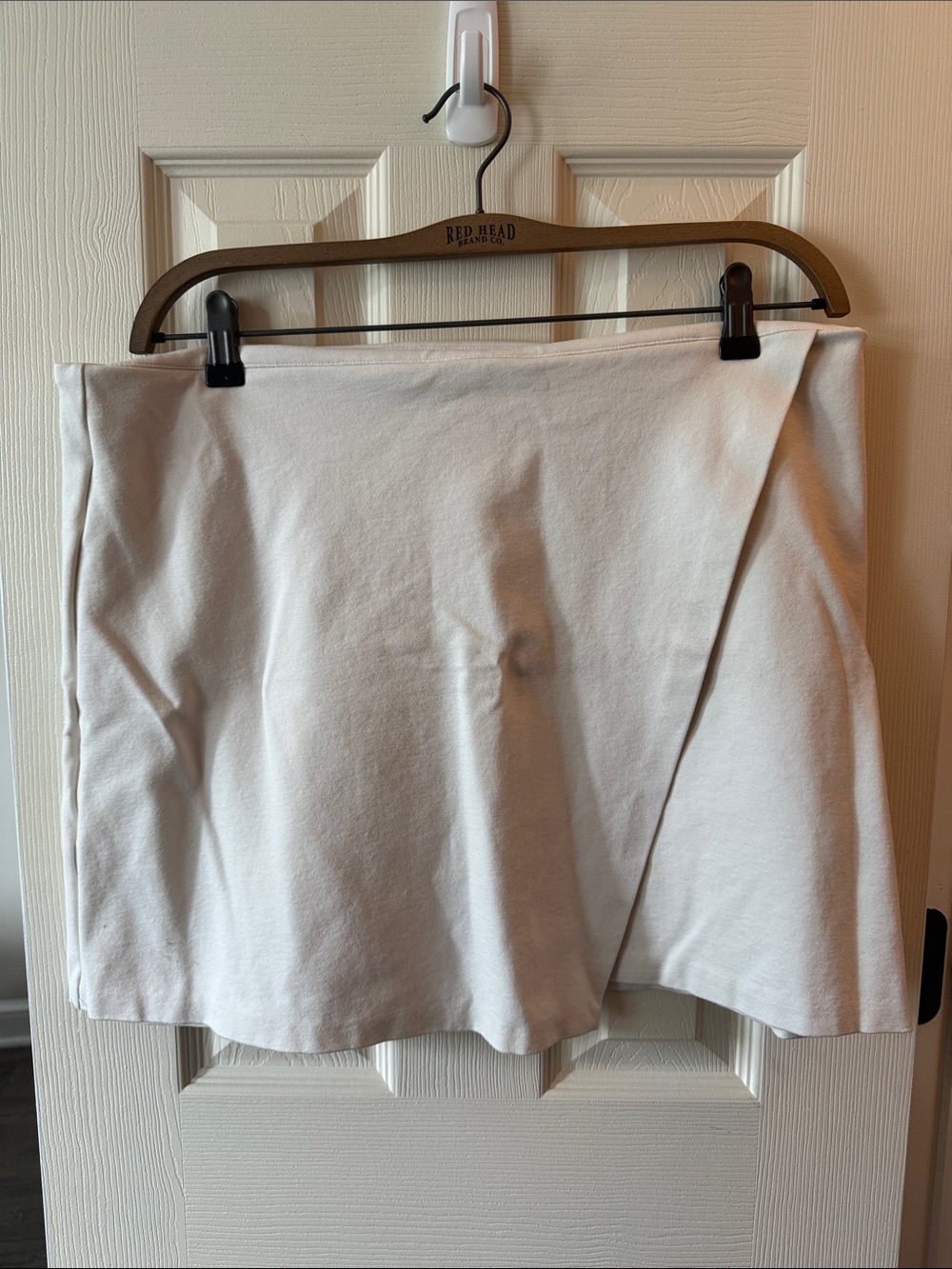 Effortless Off White Mini Skirt with Soft Wrap Detail